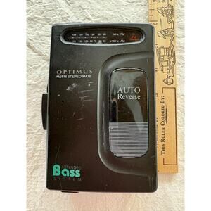 OPTIMUS Walkman Vintage AM/FM STEREO MATE Cassette Player Radio Bass System